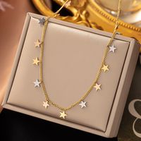 Simple Style Star Flower Snake Titanium Steel Plating Necklace 1 Piece main image 4