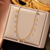 Simple Style Star Flower Snake Titanium Steel Plating Necklace 1 Piece main image 6