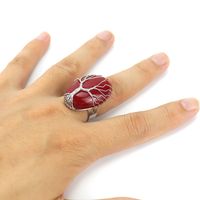Simple Style Tree Oval Agate Copper Open Ring 1 Piece sku image 8