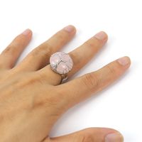 Ethnic Style Tree Oval Agate Open Ring 1 Piece sku image 3