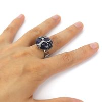 Ethnic Style Tree Oval Agate Open Ring 1 Piece sku image 7