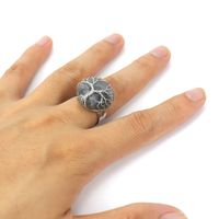 Ethnic Style Tree Oval Agate Open Ring 1 Piece sku image 4