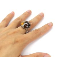 Ethnic Style Tree Oval Agate Open Ring 1 Piece sku image 8