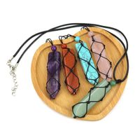 Ethnischer Stil Geometrisch Achat Stricken Halskette Mit Anhänger 1 Stück main image 1