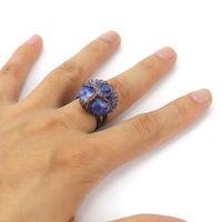 Ethnic Style Tree Oval Agate Copper Open Ring 1 Piece sku image 6