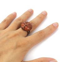 Ethnic Style Tree Oval Agate Copper Open Ring 1 Piece sku image 5