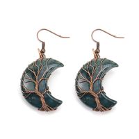 Simple Style Moon Natural Stone Copper Plating Drop Earrings 1 Pair sku image 5