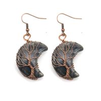 Simple Style Moon Natural Stone Copper Plating Drop Earrings 1 Pair sku image 6