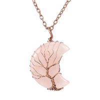 Simple Style Moon Tree Natural Stone Copper Pendant Necklace In Bulk sku image 4
