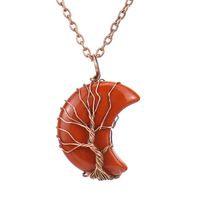 Simple Style Moon Tree Natural Stone Copper Pendant Necklace In Bulk sku image 5