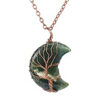 Simple Style Moon Tree Natural Stone Copper Pendant Necklace In Bulk sku image 6