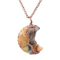 Simple Style Moon Tree Natural Stone Copper Pendant Necklace In Bulk sku image 7