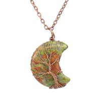 Simple Style Moon Tree Natural Stone Copper Pendant Necklace In Bulk sku image 8