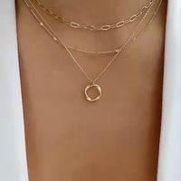 Hip-hop Geometric Alloy Plating Women's Layered Necklaces main image 1