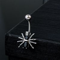 Sexy Spider Butterfly Stainless Steel Inlay Zircon Belly Ring main image 4