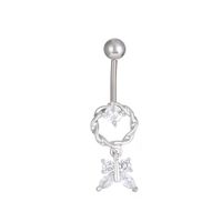 Sexy Spider Butterfly Stainless Steel Inlay Zircon Belly Ring main image 5