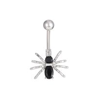 Sexy Spider Butterfly Stainless Steel Inlay Zircon Belly Ring sku image 1