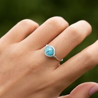 Simple Style Round Copper Inlay Opal Rings 1 Piece main image 5