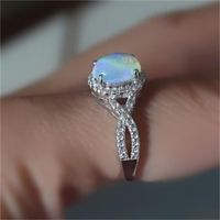 1 Piece Fashion Oval Alloy Plating Inlay Artificial Gemstones Zircon Women's Rings main image 2