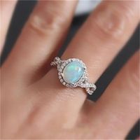 1 Piece Fashion Oval Alloy Plating Inlay Artificial Gemstones Zircon Women's Rings main image 1