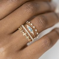 4 Piece Set Fashion Geometric Alloy Inlay Artificial Gemstones Women's Rings main image 1