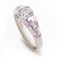 Fashion Butterfly Alloy Inlay Artificial Gemstones Women's Rings main image 2