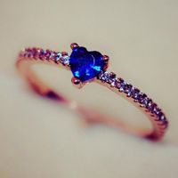 1 Piece Simple Style Heart Shape Alloy Plating Inlay Artificial Gemstones Women's Rings main image 5