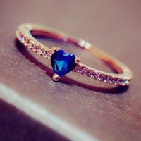 1 Piece Simple Style Heart Shape Alloy Plating Inlay Artificial Gemstones Women's Rings main image 1