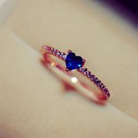 1 Piece Simple Style Heart Shape Alloy Plating Inlay Artificial Gemstones Women's Rings main image 3