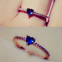 1 Piece Simple Style Heart Shape Alloy Plating Inlay Artificial Gemstones Women's Rings main image 2