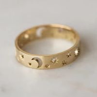 1 Piece Fashion Star Moon Alloy Plating Hollow Out Unisex Rings main image 2