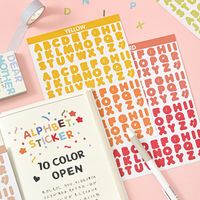 Yuezhen Candy Color Letter Stickers Cute Graffiti Color Decoration Adhesive Label Painter Journal Diary Accessories main image 1