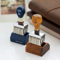 Retro Date Seal Notebook Special Zakka Style Imitation Postmark Effect Wooden Stamp Roller Seal sku image 2