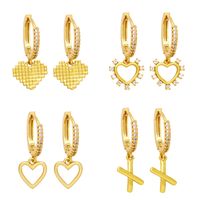 Fashion Heart Shape Copper Plating Zircon Drop Earrings 1 Pair main image 1