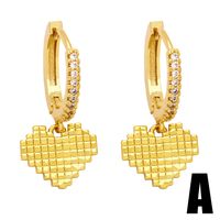Fashion Heart Shape Copper Plating Zircon Drop Earrings 1 Pair main image 2