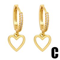Fashion Heart Shape Copper Plating Zircon Drop Earrings 1 Pair main image 3