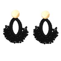 1 Paar Ethnischer Stil Sektor Perlen Flechten Harz Vergoldet Kronleuchter Ohrringe main image 5