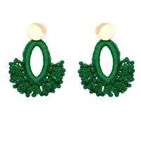 1 Paar Ethnischer Stil Sektor Perlen Flechten Harz Vergoldet Kronleuchter Ohrringe main image 2