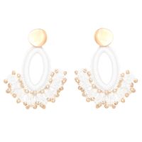 1 Paar Ethnischer Stil Sektor Perlen Flechten Harz Vergoldet Kronleuchter Ohrringe sku image 2