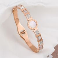 Fashion Star Snake Butterfly Titanium Steel Plating Inlay Zircon Bangle 1 Piece sku image 71