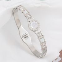 Fashion Star Snake Butterfly Titanium Steel Plating Inlay Zircon Bangle 1 Piece sku image 59