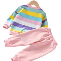 Casual Stripe Cotton Blend Girls Clothing Sets main image 4