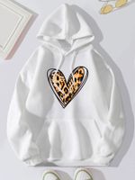 Women's Hoodie Long Sleeve Hoodies & Sweatshirts Printing Pocket Casual Heart Shape main image 2