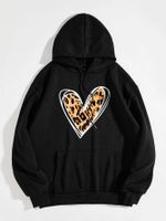 Women's Hoodie Long Sleeve Hoodies & Sweatshirts Printing Pocket Casual Heart Shape sku image 17