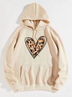 Women's Hoodie Long Sleeve Hoodies & Sweatshirts Printing Pocket Casual Heart Shape sku image 11