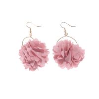 1 Paire Mode Fleur Chiffon Placage Femmes Boucles D'oreilles main image 5