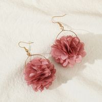 1 Pair Fashion Flower Cloth Plating Women's Drop Earrings main image 3