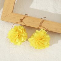1 Pair Fashion Flower Cloth Plating Women's Drop Earrings sku image 3