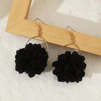 1 Pair Fashion Flower Cloth Plating Women's Drop Earrings sku image 4