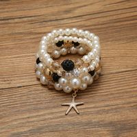 4 Pieces Fashion Tree Starfish Artificial Pearl Beaded Women's Bracelets sku image 1